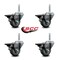 Service Caster 3 Inch Gray Polyurethane Wheel Swivel 58 Inch Threaded Stem Caster Set with Brake SCC SCC-TS20S314-PPUB-PLB-58212-4 - alternate 3